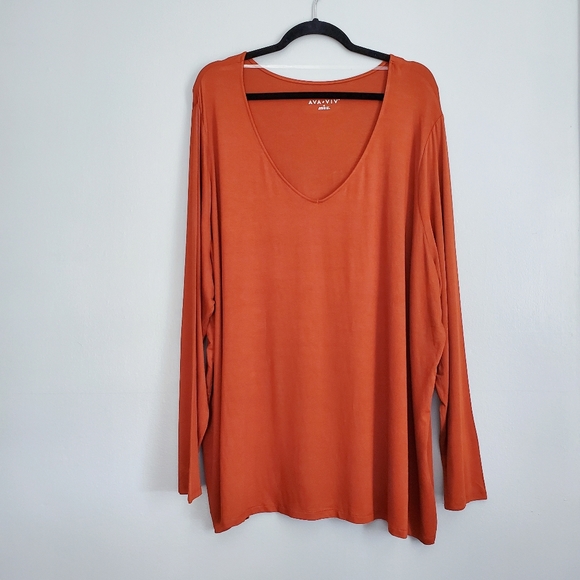 Ava & Viv Tops - Ava & Viv burnt orange basic v-neck tee